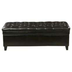 Juliana Tufted Faux Leather Storage Ottoman - Christopher Knight Home White -Ottomans Official Shop unnamed file 9096