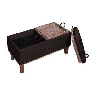 Brentwood Storage Ottoman Mocha Faux Linen/Brown Trays - Breighton Home 5 Brentwood Storage Ottoman Mocha Faux Linen/Brown Trays - Breighton Home - Image 3