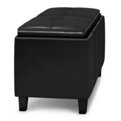 Franklin 2 Tray Storage Ottoman - WyndenHall Tanners Brown -Ottomans Official Shop unnamed file 9122