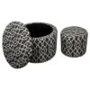 Round Geometric Storage Ottoman with Seating Gray/White - Ore International -Ottomans Official Shop unnamed file 9137