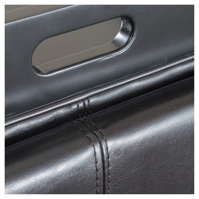 Dayton 4 - Tray Top Bonded Leather Storage Ottoman - Espresso Brown - Christopher Knight Home 5 Dayton 4 - Tray Top Bonded Leather Storage Ottoman - Espresso Brown - Christopher Knight Home - Image 3