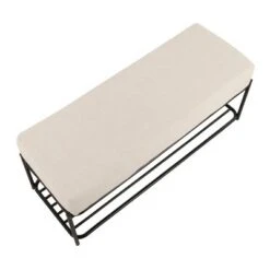 44" Daniella Contemporary Bench - LumiSource Steel/polyester Black/charcoal -Ottomans Official Shop unnamed file 917