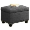 5th Avenue Storage Ottoman Gray Fabric - Breighton Home
