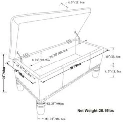 39" Northridge Storage Ottoman Cognac Faux Leather - WyndenHall -Ottomans Official Shop unnamed file 9264