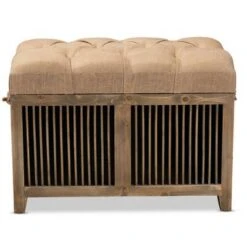 2pc Clement Fabric Upholstered Wood Spindle Storage Ottoman Trunk Set Beige/Brown - Baxton Studio 19 2pc Clement Fabric Upholstered Wood Spindle Storage Ottoman Trunk Set Beige/Brown - Baxton Studio -Ottomans Official Shop unnamed file 9269