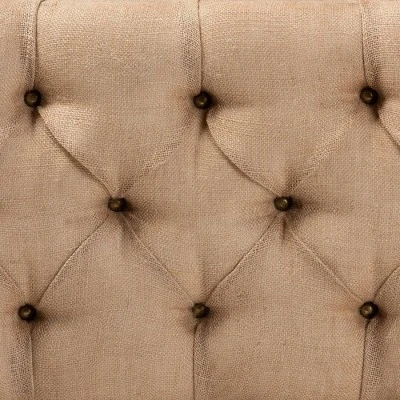 2pc Clement Fabric Upholstered Wood Spindle Storage Ottoman Trunk Set Beige/Brown - Baxton Studio 10 2pc Clement Fabric Upholstered Wood Spindle Storage Ottoman Trunk Set Beige/Brown - Baxton Studio - Image 8