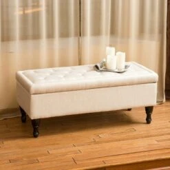 Chantelle Fabric Storage Ottoman - Christopher Knight Home Beige -Ottomans Official Shop unnamed file 9280