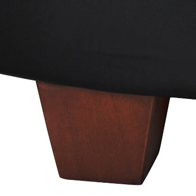 Winston Large Round Button Top Storage Ottoman Faux Leather Black - HomePop 5 Winston Large Round Button Top Storage Ottoman Faux Leather Black - HomePop - Image 3