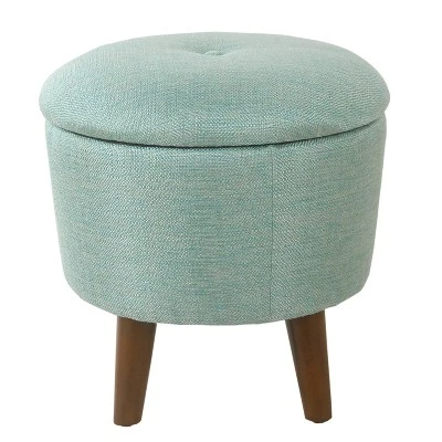 Modern Round Woven Tufted Storage Ottoman - HomePop Gray 3 Modern Round Woven Tufted Storage Ottoman - HomePop Gray