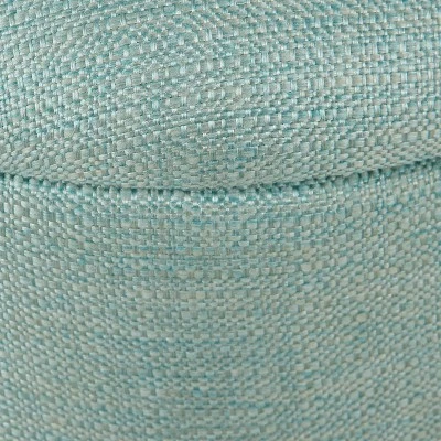 Modern Round Woven Tufted Storage Ottoman - HomePop Gray 6 Modern Round Woven Tufted Storage Ottoman - HomePop Gray - Image 4