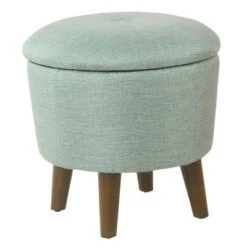 Modern Round Woven Tufted Storage Ottoman - HomePop Gray 18 Modern Round Woven Tufted Storage Ottoman - HomePop Gray -Ottomans Official Shop unnamed file 9309