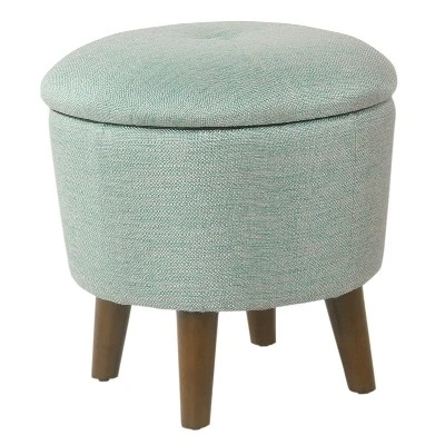 Modern Round Woven Tufted Storage Ottoman - HomePop Gray 10 Modern Round Woven Tufted Storage Ottoman - HomePop Gray - Image 8