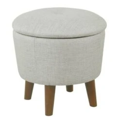 Modern Round Woven Tufted Storage Ottoman - HomePop Gray 19 Modern Round Woven Tufted Storage Ottoman - HomePop Gray -Ottomans Official Shop unnamed file 9310