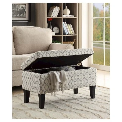Winslow Storage Ottoman Ribbon Pattern Fabric - Breighton Home 4 Winslow Storage Ottoman Ribbon Pattern Fabric - Breighton Home - Image 2
