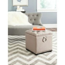 Arturo Storage Ottoman Beige - Safavieh -Ottomans Official Shop unnamed file 9339