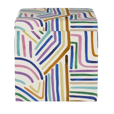 Plano Storage Ottoman Rainbow Strokes Ochre - Project 62™ 3 Plano Storage Ottoman Rainbow Strokes Ochre - Project 62™