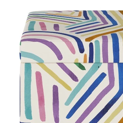 Plano Storage Ottoman Rainbow Strokes Ochre - Project 62™ 4 Plano Storage Ottoman Rainbow Strokes Ochre - Project 62™ - Image 2
