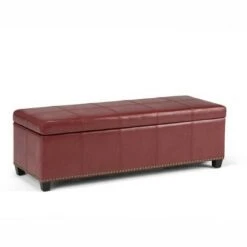 48" Stanford Storage Ottoman - Wyndenhall Coffee Brown Bonded Leather -Ottomans Official Shop unnamed file 9372
