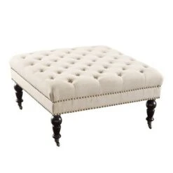 Isabelle Square Tufted Ottoman - Linon Natural 10 Isabelle Square Tufted Ottoman - Linon Natural -Ottomans Official Shop unnamed file 938