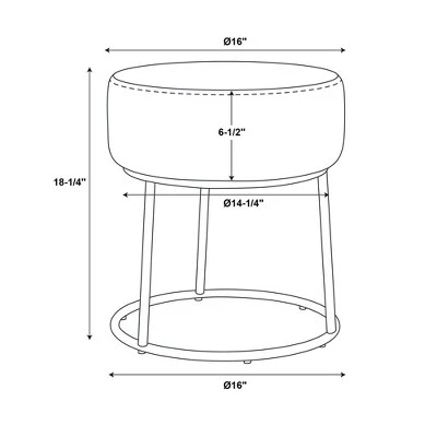 Bandi Accent Vanity Stool - Linon Green 10 Bandi Accent Vanity Stool - Linon Green - Image 8