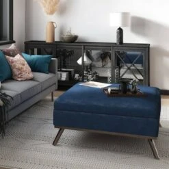 Ethan Square Coffee Table Storage Ottoman Distressed Dark Blue - WyndenHall -Ottomans Official Shop unnamed file 9400