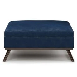 Ethan Square Coffee Table Storage Ottoman Distressed Dark Blue - WyndenHall -Ottomans Official Shop unnamed file 9405