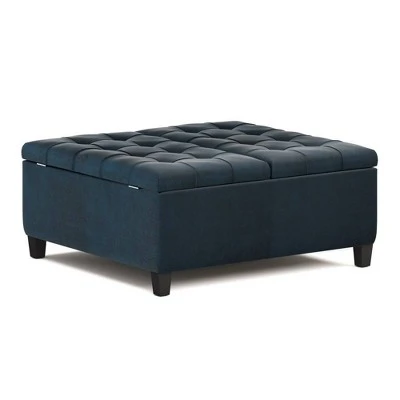 Elliot Coffee Table Storage Ottoman Distressed Dark Blue - WyndenHall 3 Elliot Coffee Table Storage Ottoman Distressed Dark Blue - WyndenHall