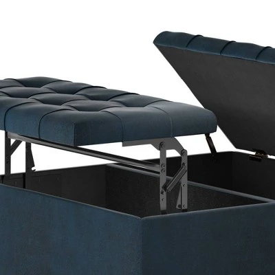 Elliot Coffee Table Storage Ottoman Distressed Dark Blue - WyndenHall 6 Elliot Coffee Table Storage Ottoman Distressed Dark Blue - WyndenHall - Image 4