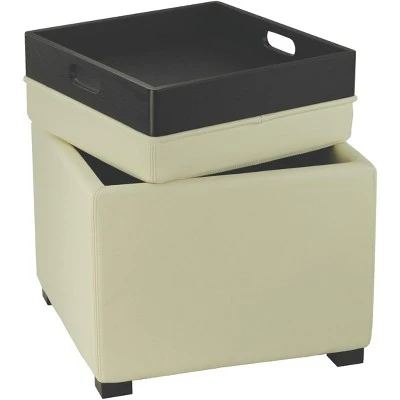 Bobbi Tray Storage Ottoman - Flat Cream - Safavieh 3 Bobbi Tray Storage Ottoman - Flat Cream - Safavieh