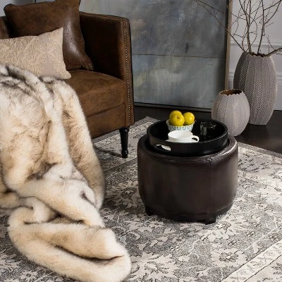 Chelsea Round Tray Storage Ottoman - Safavieh Gold 4 Chelsea Round Tray Storage Ottoman - Safavieh Gold - Image 2