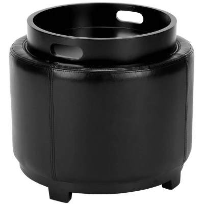 Chelsea Round Tray Storage Ottoman - Safavieh Gold 11 Chelsea Round Tray Storage Ottoman - Safavieh Gold - Image 9