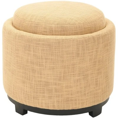 Chelsea Round Tray Storage Ottoman - Safavieh Gold 13 Chelsea Round Tray Storage Ottoman - Safavieh Gold - Image 11