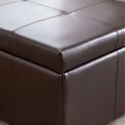 Joshua Bonded Leather Double Flip-Storage Ottoman Brown - Abbyson Living 10 Joshua Bonded Leather Double Flip-Storage Ottoman Brown - Abbyson Living -Ottomans Official Shop unnamed file 9442