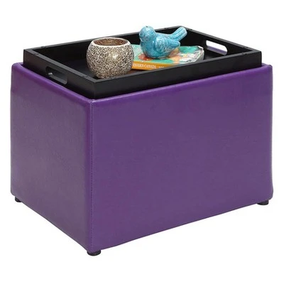 Accent Storage Ottoman Purple - Breighton Home 3 Accent Storage Ottoman Purple - Breighton Home