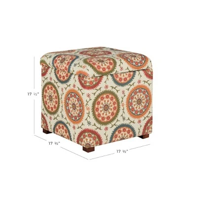 Storage Ottoman Medallion Print - HomePop 3 Storage Ottoman Medallion Print - HomePop