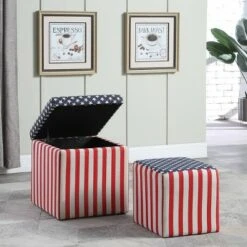 Patriotic Storage Ottoman with 1 Extra Seating - Ore International -Ottomans Official Shop unnamed file 9530