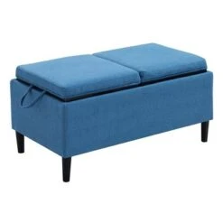 Designs4Comfort Magnolia Storage Ottoman with Fabric Trays - Breighton Home Soft Blue -Ottomans Official Shop unnamed file 9561