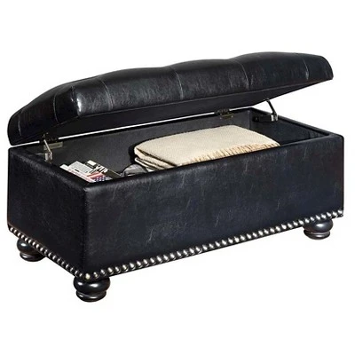 7th Avenue Storage Ottoman Black - Breighton Home 3 7th Avenue Storage Ottoman Black - Breighton Home