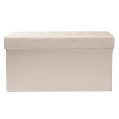 Gerwin Wood 2 Drawer Storage Ottoman - Baxton Studio Beige/oak Brown 6 Gerwin Wood 2 Drawer Storage Ottoman - Baxton Studio Beige/oak Brown - Image 4