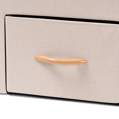 Gerwin Wood 2 Drawer Storage Ottoman - Baxton Studio Beige/oak Brown 9 Gerwin Wood 2 Drawer Storage Ottoman - Baxton Studio Beige/oak Brown - Image 7