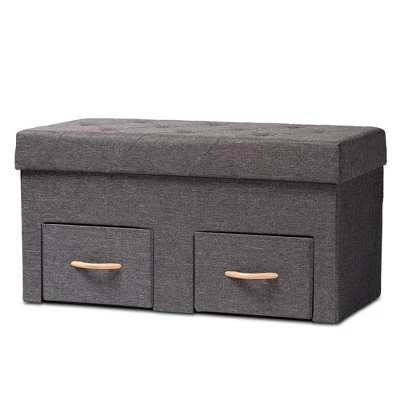 Gerwin Wood 2 Drawer Storage Ottoman - Baxton Studio Beige/oak Brown 15 Gerwin Wood 2 Drawer Storage Ottoman - Baxton Studio Beige/oak Brown - Image 13