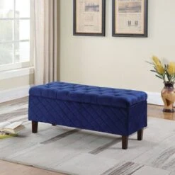 Quilted Tufted Storage Ottoman - Ore International Blue 8 Quilted Tufted Storage Ottoman - Ore International Blue -Ottomans Official Shop unnamed file 9644