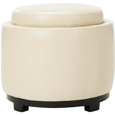 Round Storage Tray Ottoman - Safavieh 6 Round Storage Tray Ottoman - Safavieh - Image 4