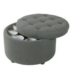 Shoe Storage Ottoman Taupe /Tan - HomePop -Ottomans Official Shop unnamed file 9659
