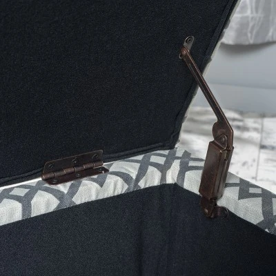 Cleo Storage Ottoman - Geometric Gray - Christopher Knight Home 5 Cleo Storage Ottoman - Geometric Gray - Christopher Knight Home - Image 3