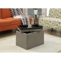 Breighton Home Accent Storage Ottoman - Convenience Concepts Gray -Ottomans Official Shop unnamed file 9721