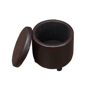 Round Accent Storage Ottoman Espresso - Breighton Home 5 Round Accent Storage Ottoman Espresso - Breighton Home - Image 3