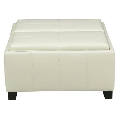 Mansfield Faux Leather Tray Top Storage Ottoman - Christopher Knight Home Gray 10 Mansfield Faux Leather Tray Top Storage Ottoman - Christopher Knight Home Gray - Image 8