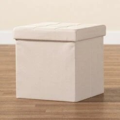 Palmer Fabric Upholstered Wood Storage Ottoman - Baxton Studio Dark Gray -Ottomans Official Shop unnamed file 9772