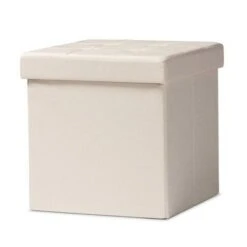 Palmer Fabric Upholstered Wood Storage Ottoman - Baxton Studio Dark Gray -Ottomans Official Shop unnamed file 9773